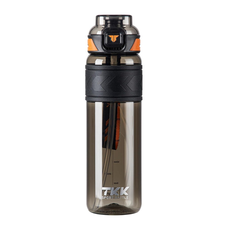 water bottle with built-in straw - Black - 600ml