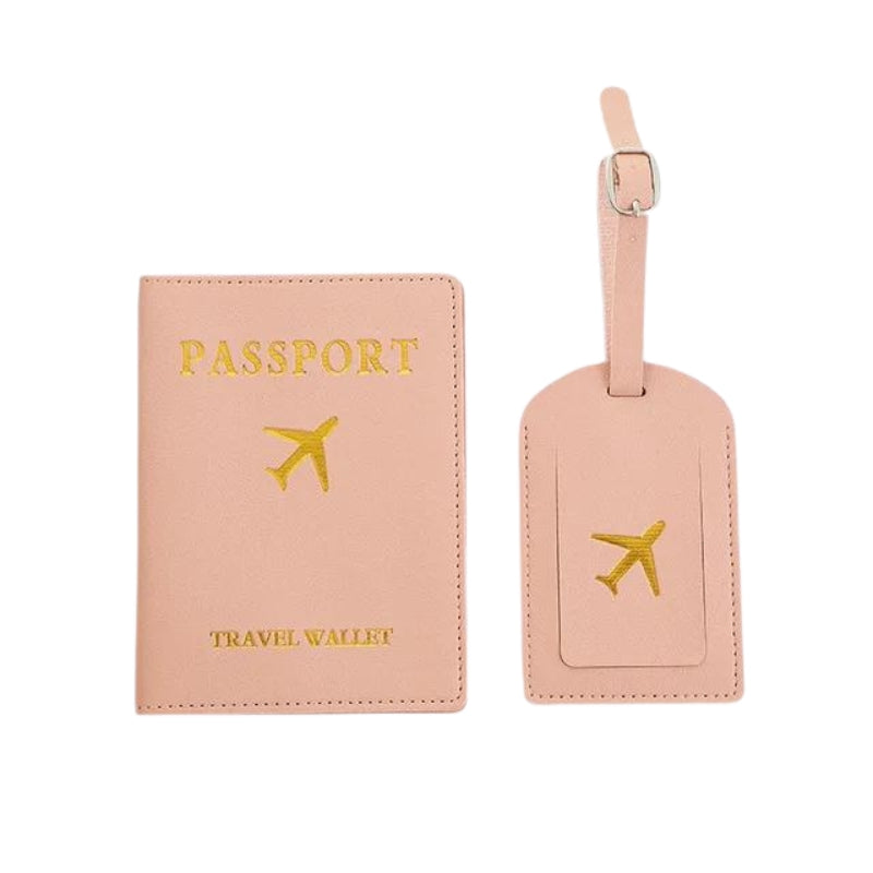 passport holder and luggage tag - Pink