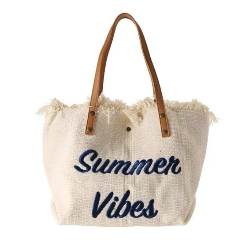 beach bag for women - Cream White