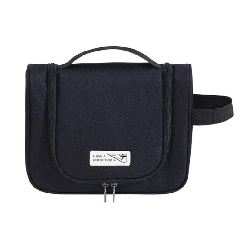 foldable hanging women's toiletry bag - Black
