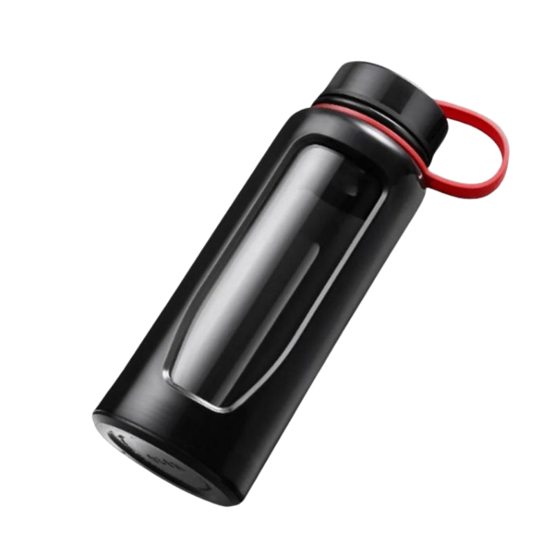 glass water bottle - Black