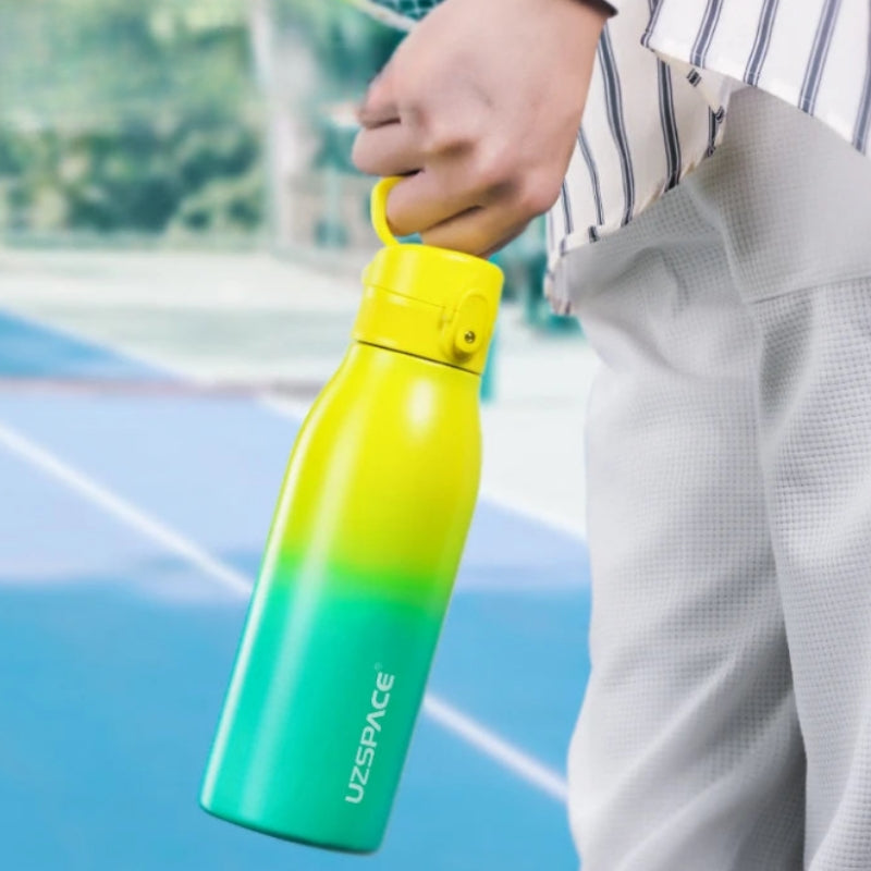 stainless steel water bottle close up hand - Pink and Blue - Orange and Red - White and Black - Blue and Red - Sky Blue and Navy Blue - Yellow and Green