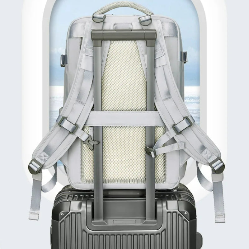 cabin travel backpack visible back of bag - Lavender - Black - Grey - Gray - Green - Army Green