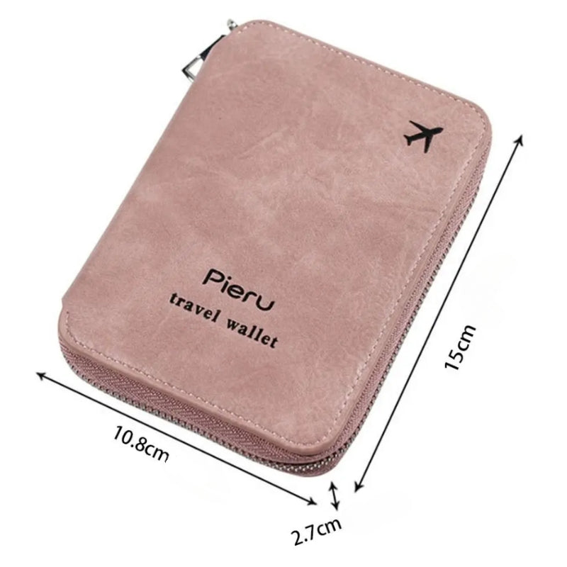rfid wallet woman dimensions shown - Pink - Black - Grey - Gray - Dark Brown - Red - Light Brown