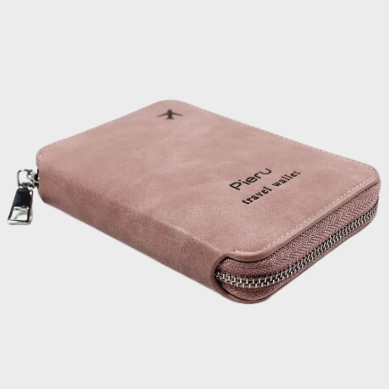 rfid wallet woman close up zip closure - Pink - Black - Grey - Gray - Dark Brown - Red - Light Brown
