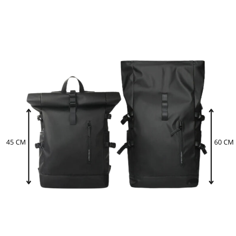 waterproof roll top backpack two sizes side by side - Green - Black - Grey - Gray - Pink - Navy Blue