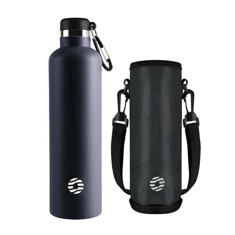 stainless steel insulated bottle - Navy Blue - 1000 ml