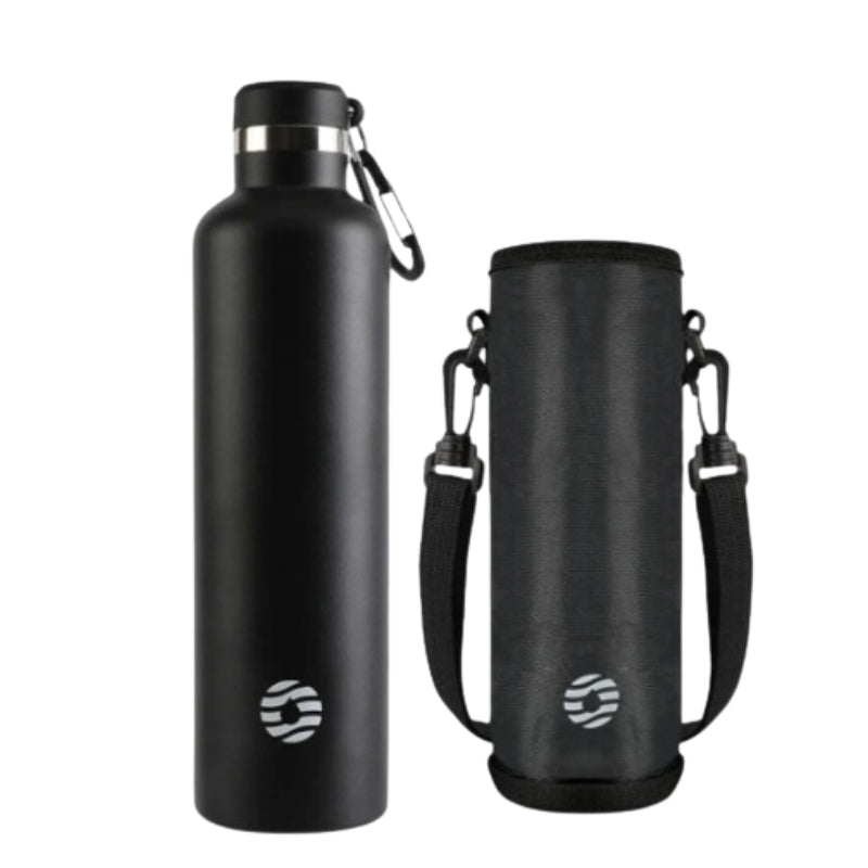 stainless steel insulated bottle - Black - 1000 ml