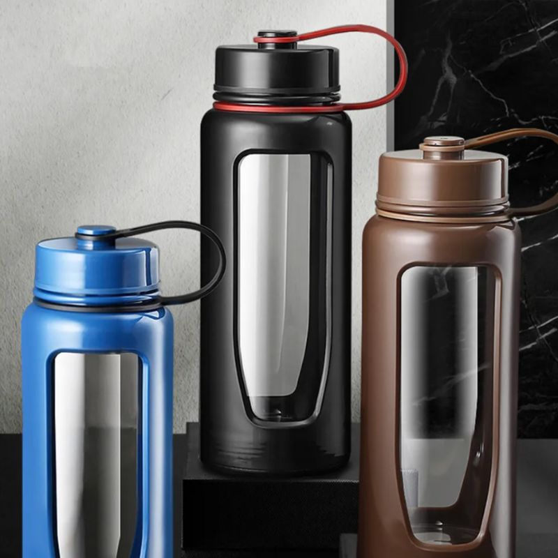 glass water bottle - Pink - Brown - Blue - Black