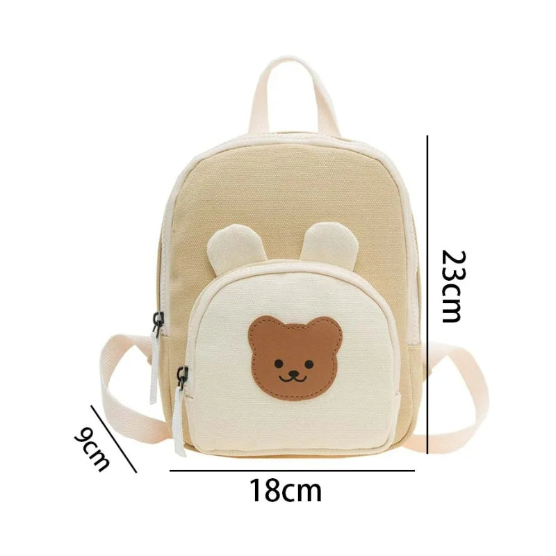 children's backpack 3 years close up dimensions - Beige - Pink - Yellow - Cream White