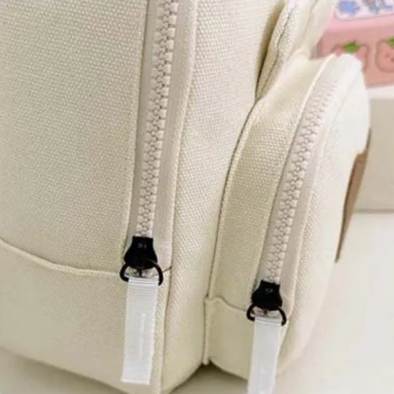 children's backpack 3 years close up zip closure - Beige - Pink - Yellow - Cream White