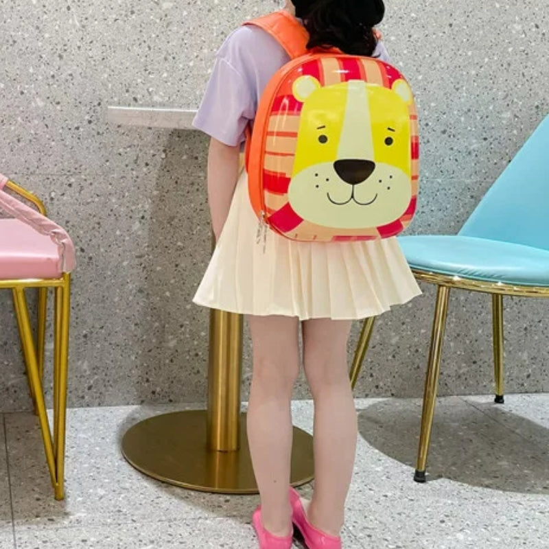 preschool child backpack rear view child - Giraffe - Crocodile - Lion - Cat