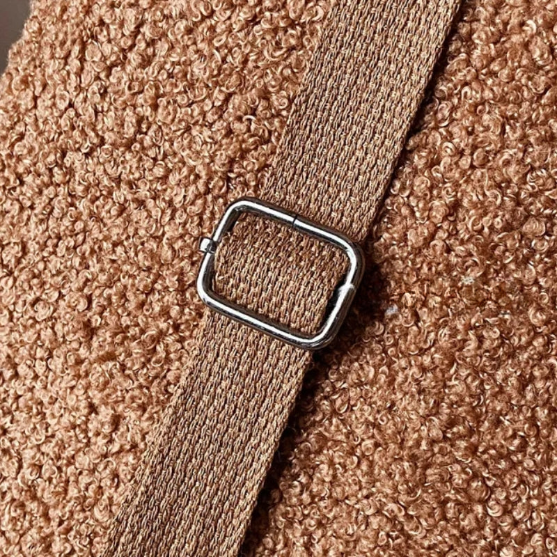 customizable child backpack close up texture - Brown - Beige - Light Blue - Cream White - Dark Green - Pink - Light Pink - Turquoise - Black - Taupe