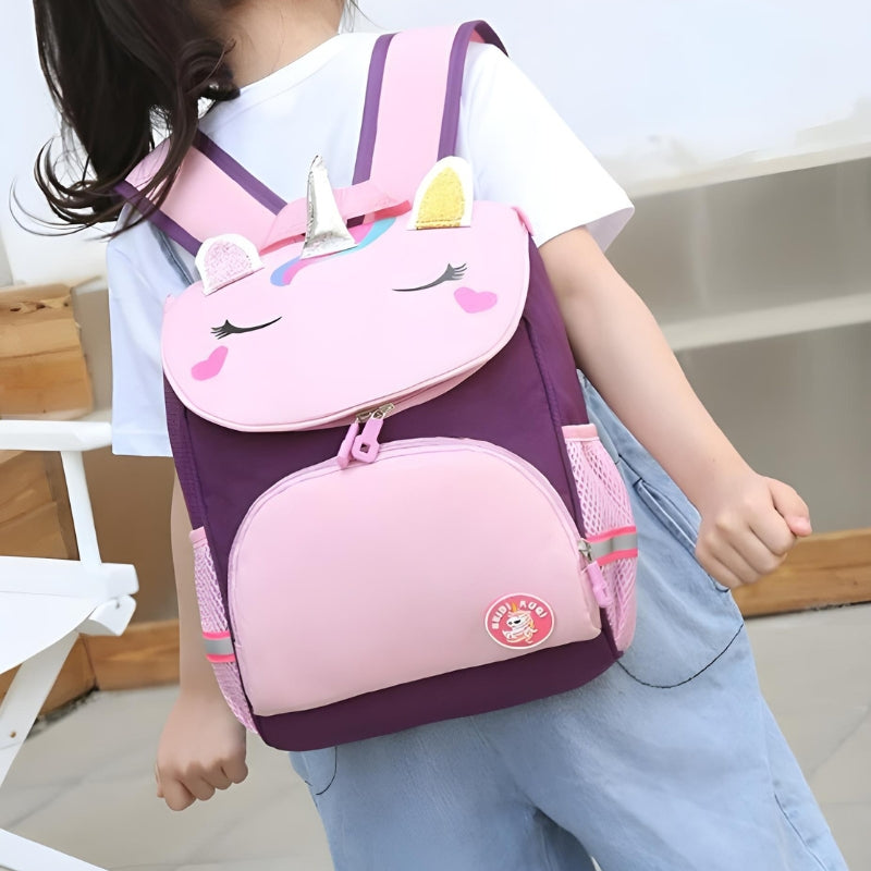 customizable children's backpack close up back - Pink and Purple - Pink and Sky Blue - Pink and Navy Blue - Red and Navy Blue - Sky Blue and Navy Blue - Yellow and Navy Blue - Royal Blue and Navy Blue