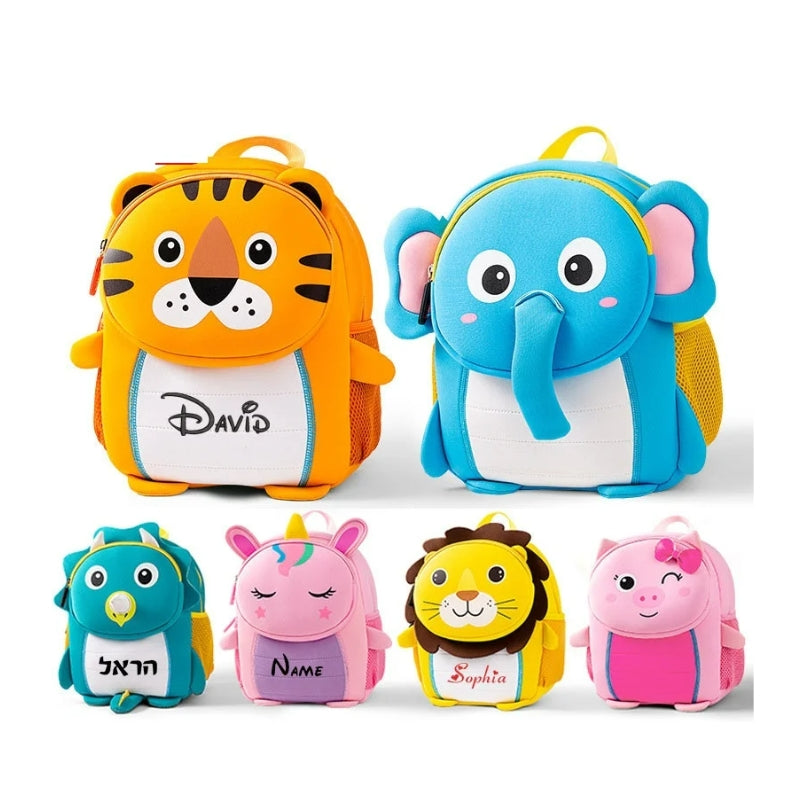 personalized children's bag six aligned bags - Rhinoceros - Unicorn - Elephant - Lion - Pig - Tiger