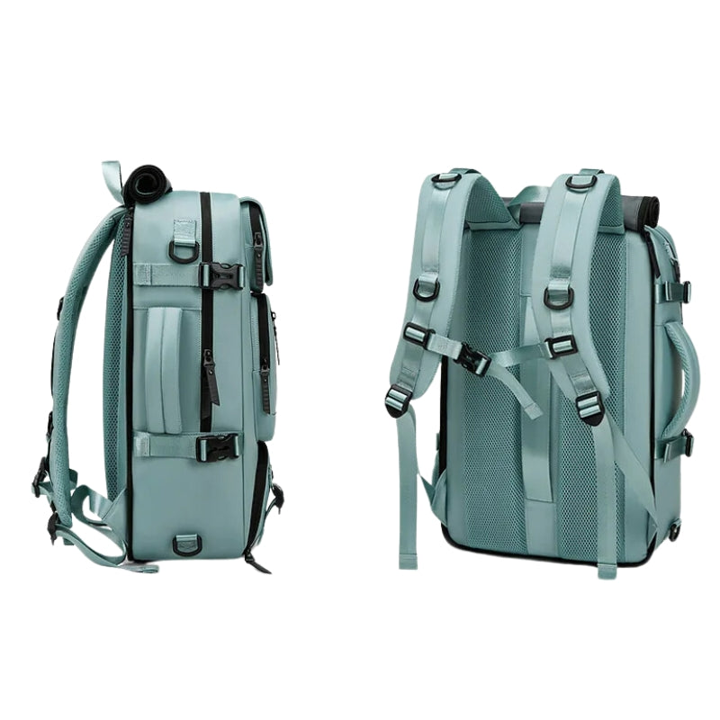 travel bag practical size side and back view - Pink - Turquoise - Grey - Gray - Dark Grey - Dark Gray - Army Green - Pastel Green - Teal - Black - Lavender