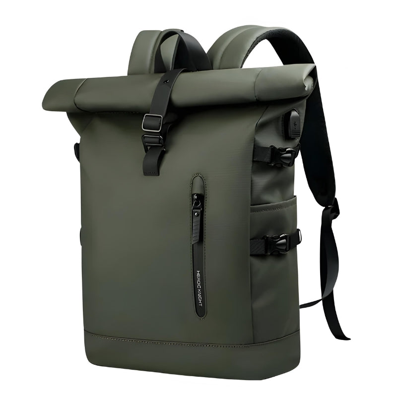 waterproof roll top backpack - Green