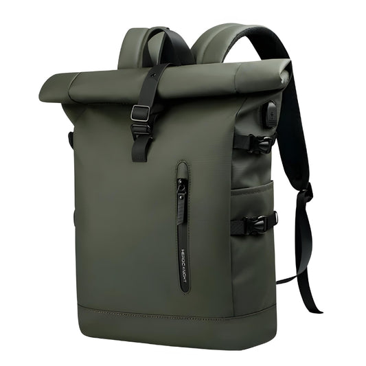 waterproof roll top backpack - Green