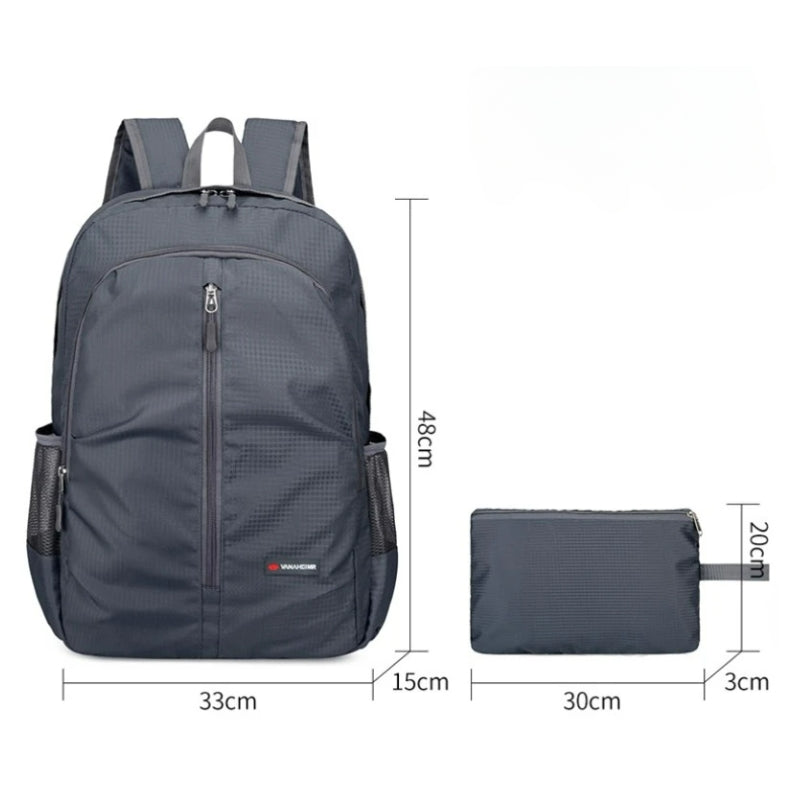 30l hiking backpack displayed dimensions - Sky Blue - Black - Navy Blue - Orange - Grey - Gray - Pink