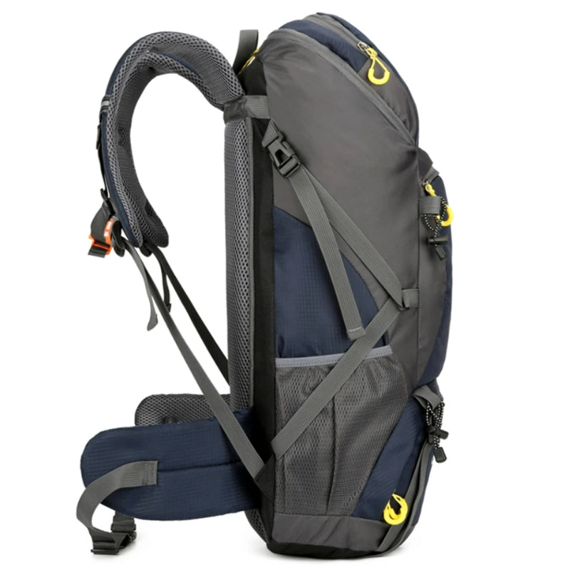 hiking backpack 50 liters profile with details - Orange - Black - Navy Blue - Red - Green