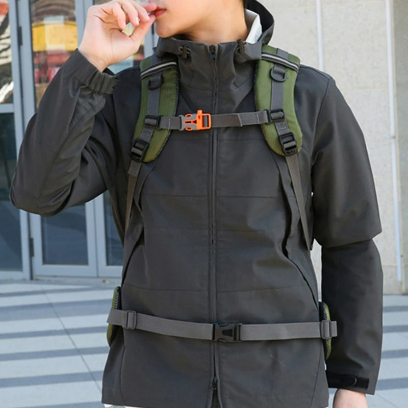50 liters hiking backpack worn on back - Orange - Black - Navy Blue - Red - Green