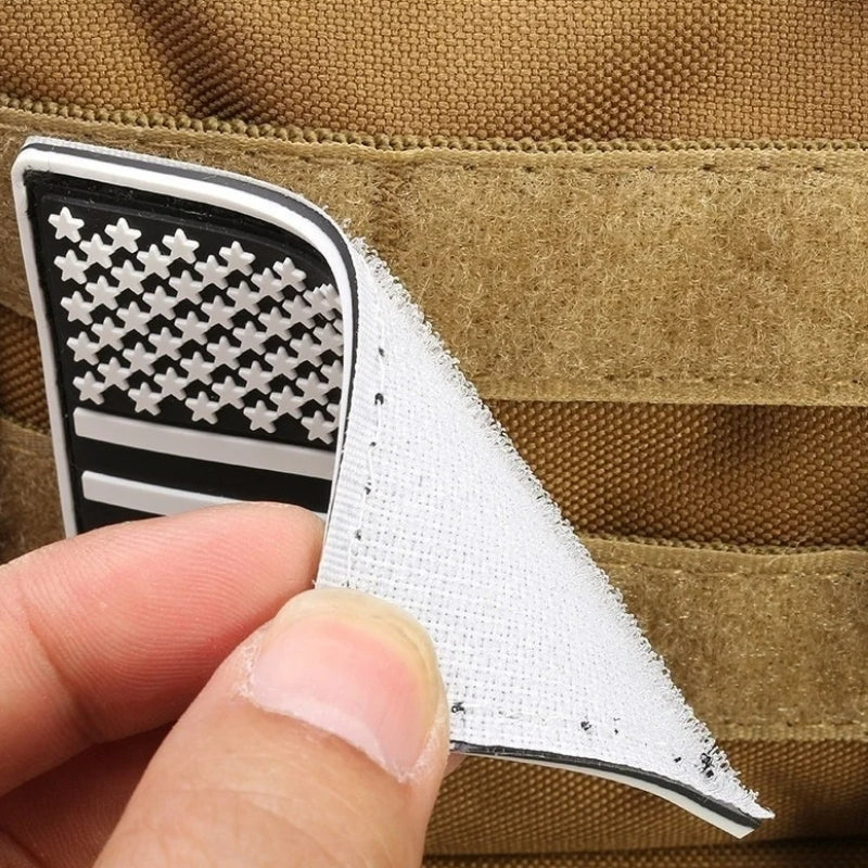 military hiking backpack patch detail - Beige - Black - Green