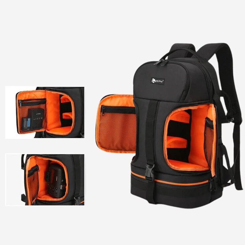 camera bag open compartment - Orange - Grey - Gray - Red