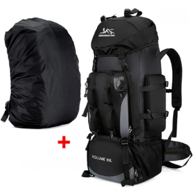 trekking backpack - Black - With Water-Resistant Cover