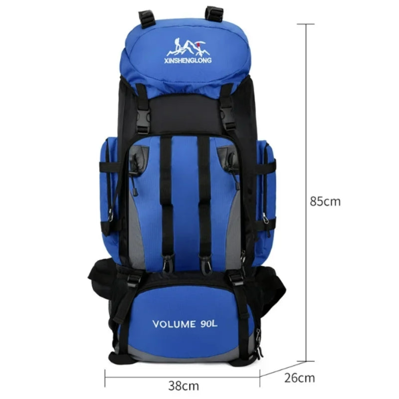 trekking backpack close up dimensions - Light Blue - Red - Green - Navy Blue - Black
