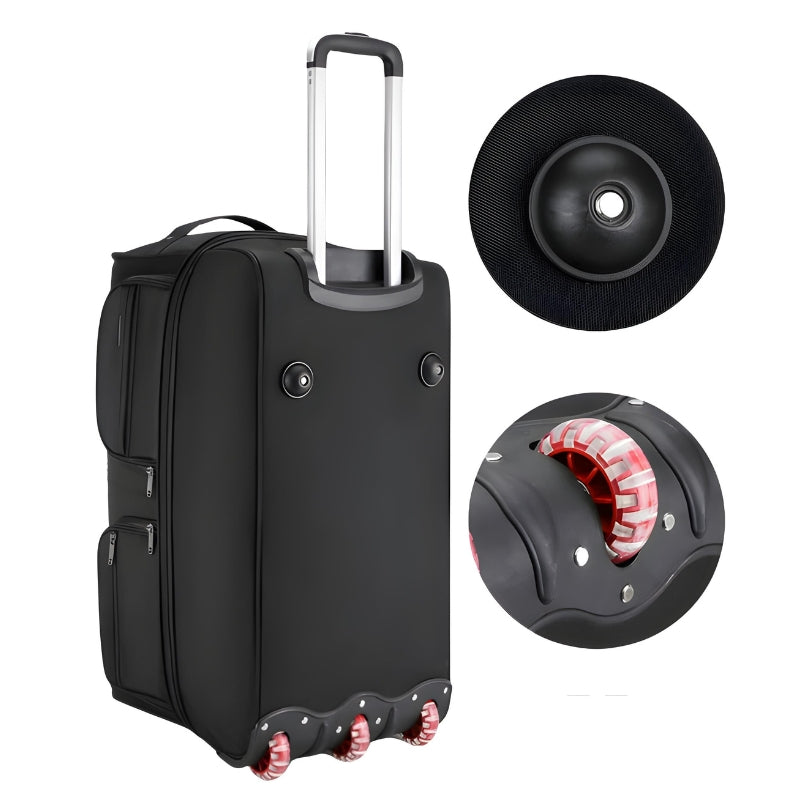 trolley travel bag close up wheels - Black - Navy Blue - Red - Grey - Gray