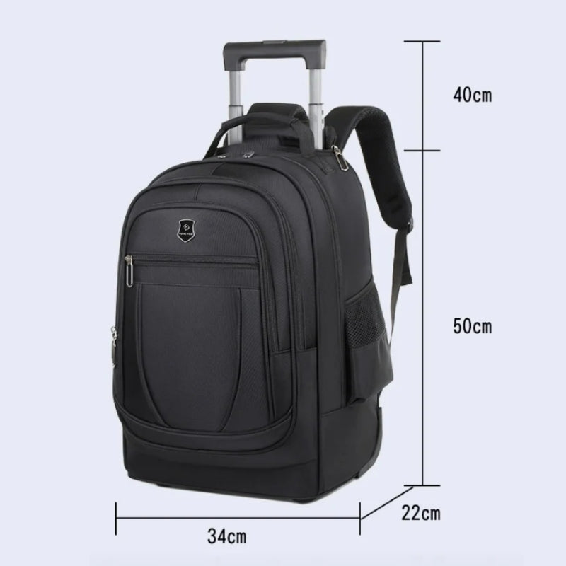 wheeled backpack close up zip closure - Navy Blue - Grey - Gray - Black