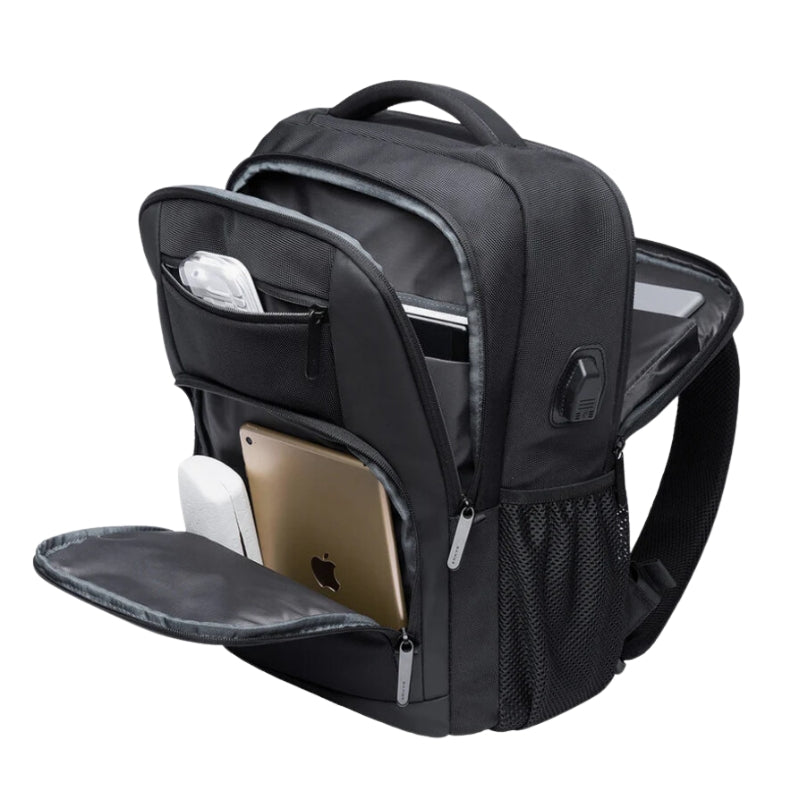 work backpack men open compartment - Grey - Gray - Black - Navy Blue