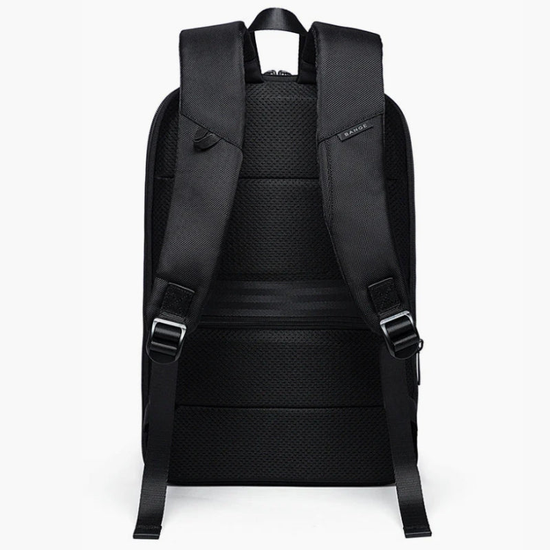 waterproof computer backpack for men detailed back view - Grey - Gray - Navy Blue - Black