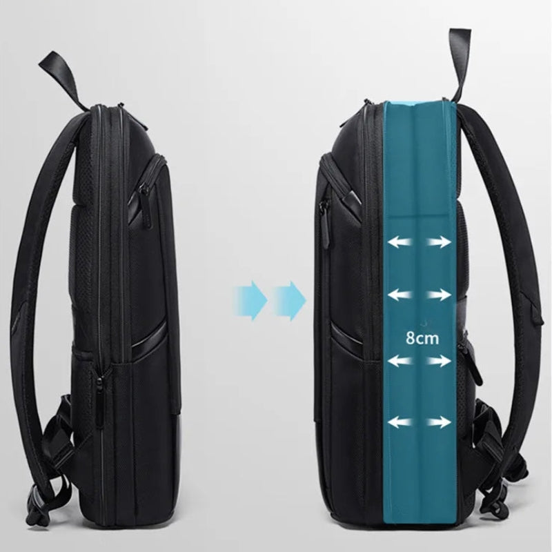waterproof computer backpack for men profile with gap - Grey - Gray - Navy Blue - Black