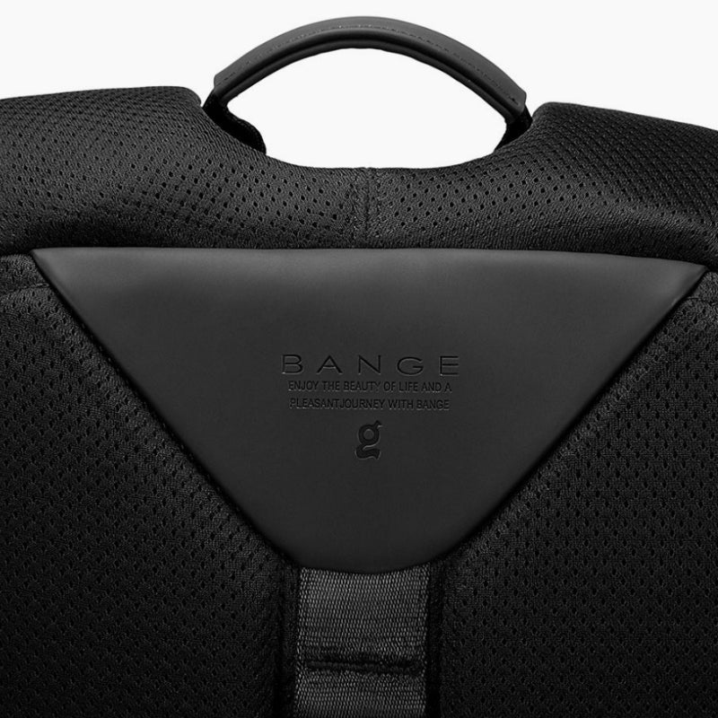 waterproof backpack back logo detail - Black