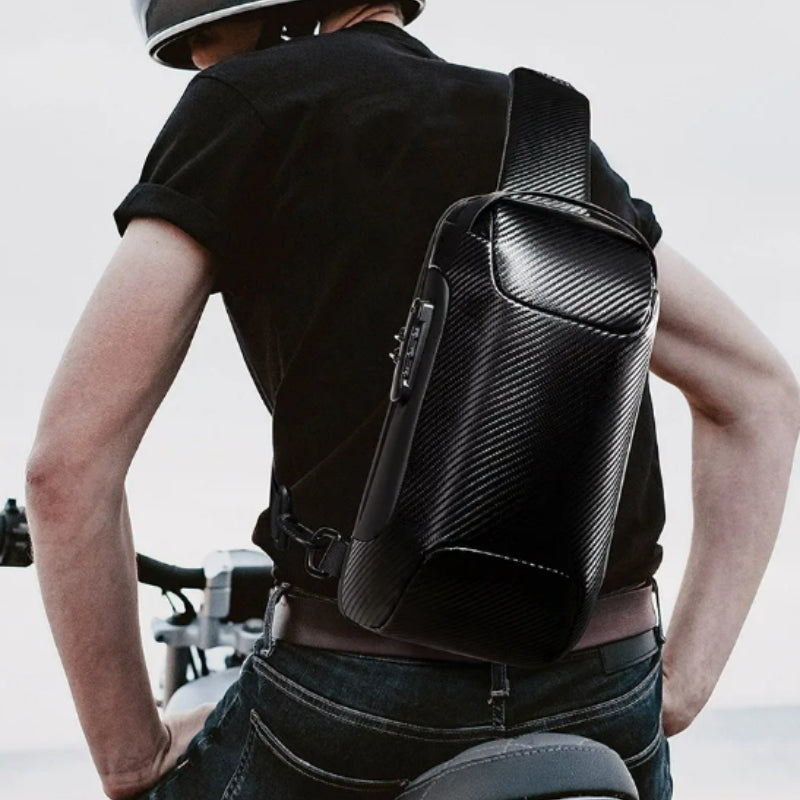 messenger bag man worn on shoulder - Bronze - Black