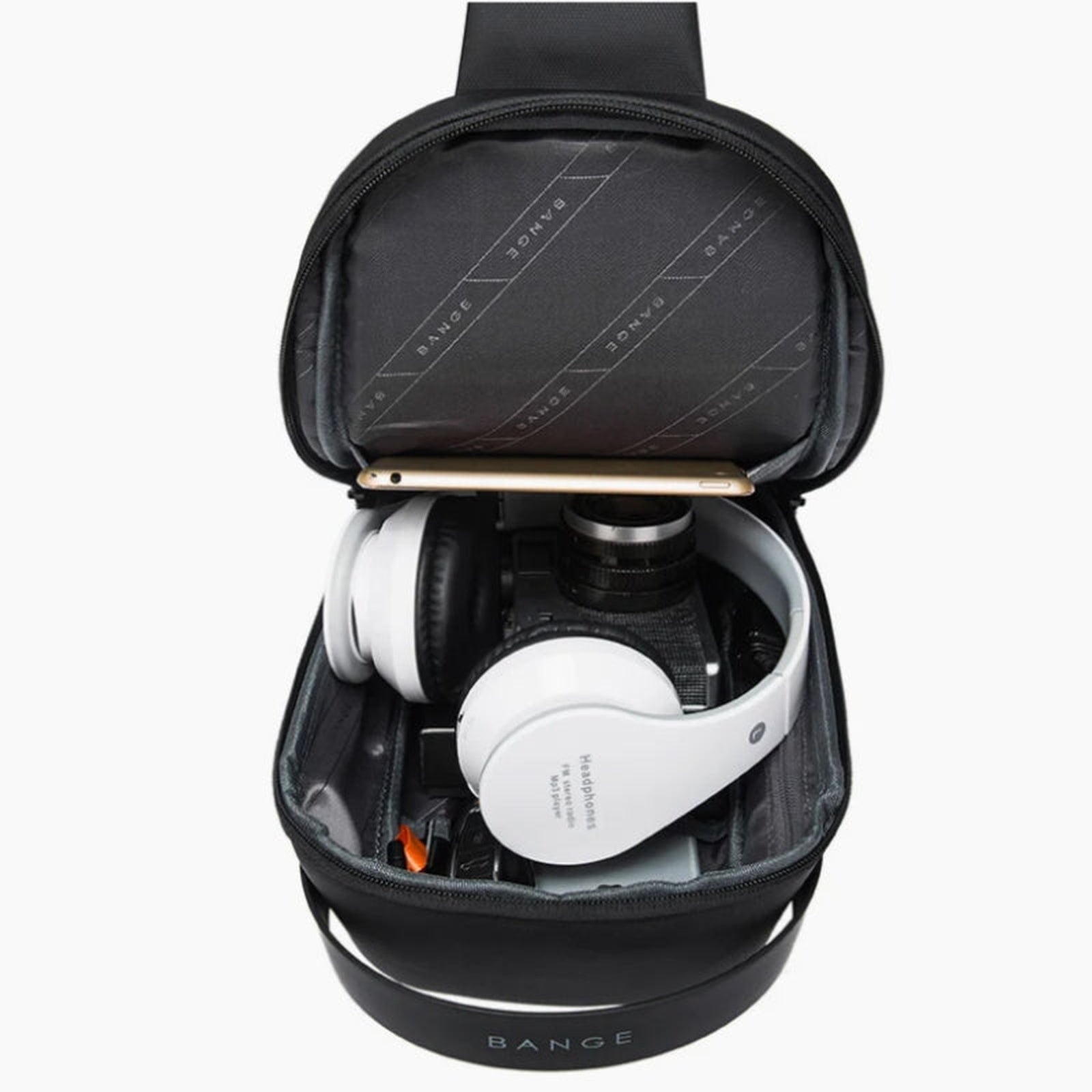men's chest bag open compartment - Navy Blue - Grey - Gray - Black