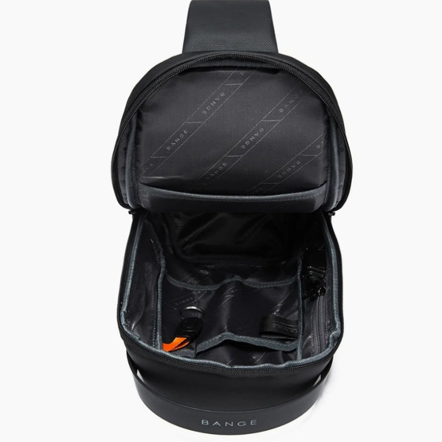 men's chest bag open compartment - Navy Blue - Grey - Gray - Black