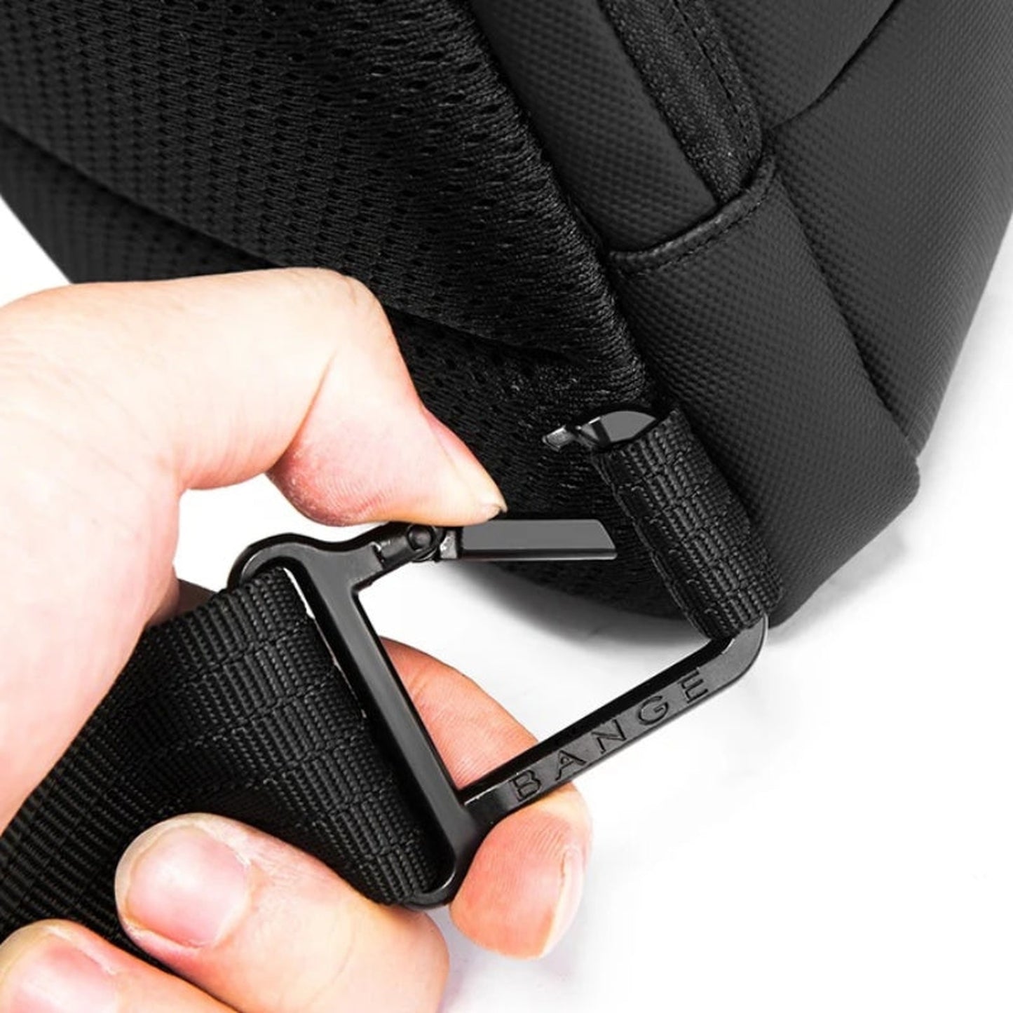 men's chest bag close up closure - Navy Blue - Grey - Gray - Black
