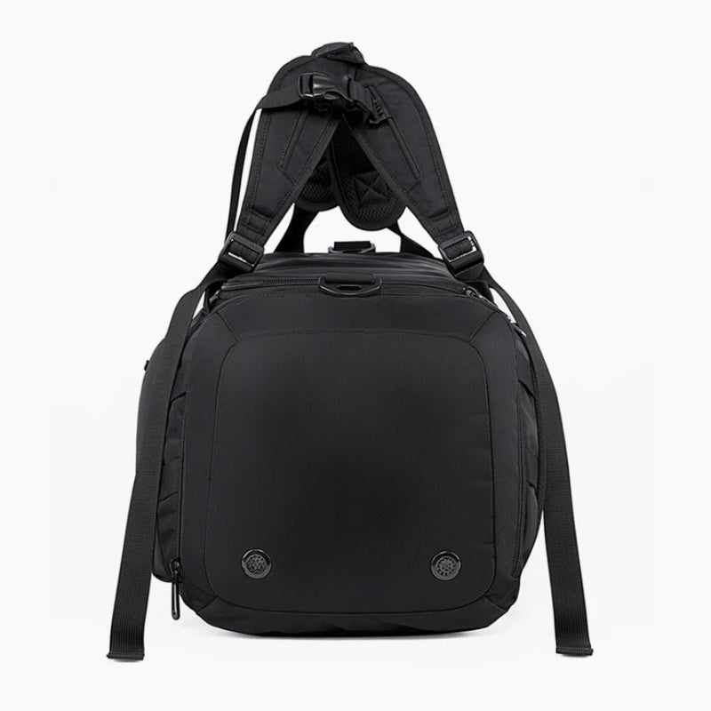luxury travel bag for men detailed back view - Black
