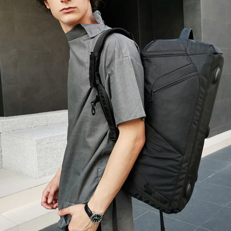 luxury travel bag for men worn on shoulder - Grey - Gray - Black