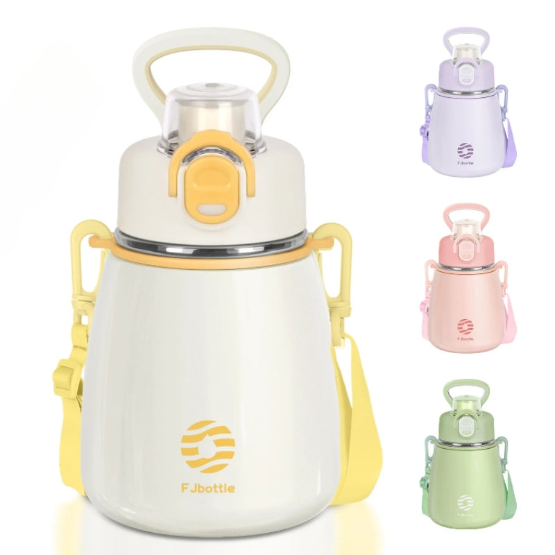 stainless steel kids water bottle close up product - White - Purple - Pink - Green