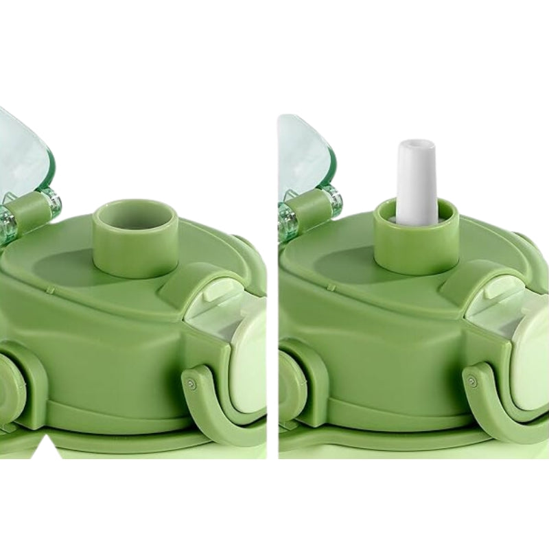large capacity insulated water bottle cap detail - Green - White - Pink - Yellow