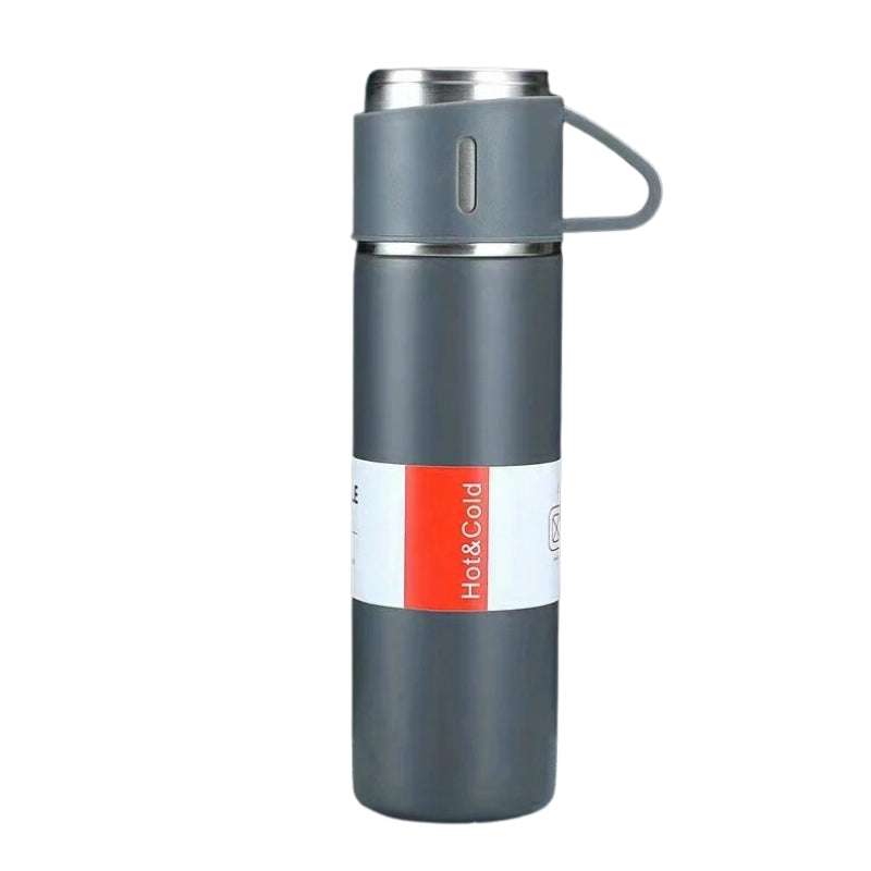 thermos with cup - Grey - Gray