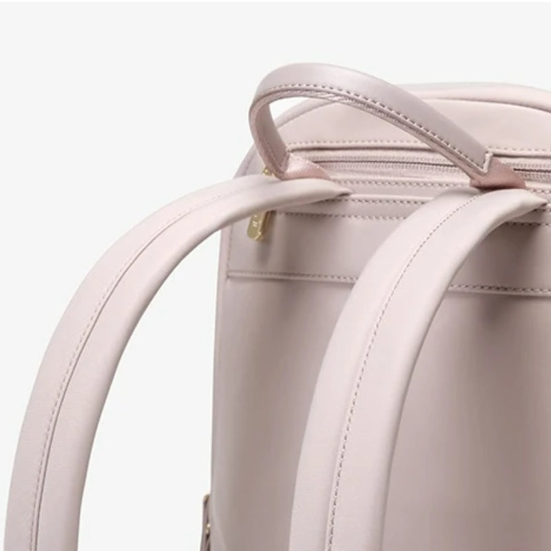 15 inch laptop backpack handle detail - Beige - Black - Pink