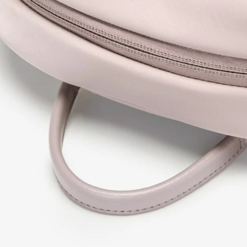 15 inch laptop backpack close up handle - Beige - Black - Pink