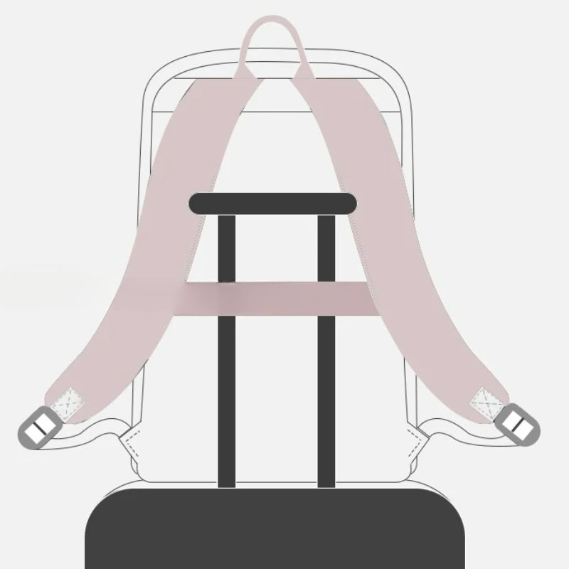15 inch laptop backpack shoulder strap detail - Beige - Black - Pink