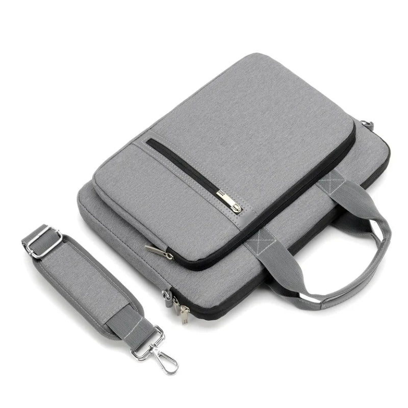 15 inch laptop sleeve close up zip closure - Grey - Gray - Black