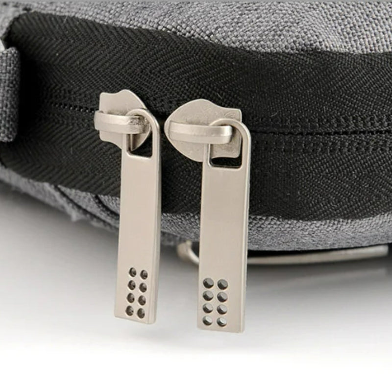15 inch laptop sleeve close up zip closure - Grey - Gray - Black