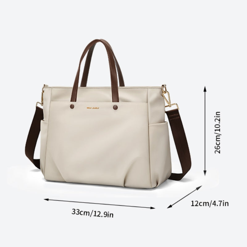 women's travel handbag close up dimensions - Beige - Pink - Black